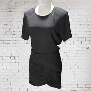 NWT BCBG Max Azria Black Lindzey Ruched Skirt SS Mini Dress Size 8 immagine 1