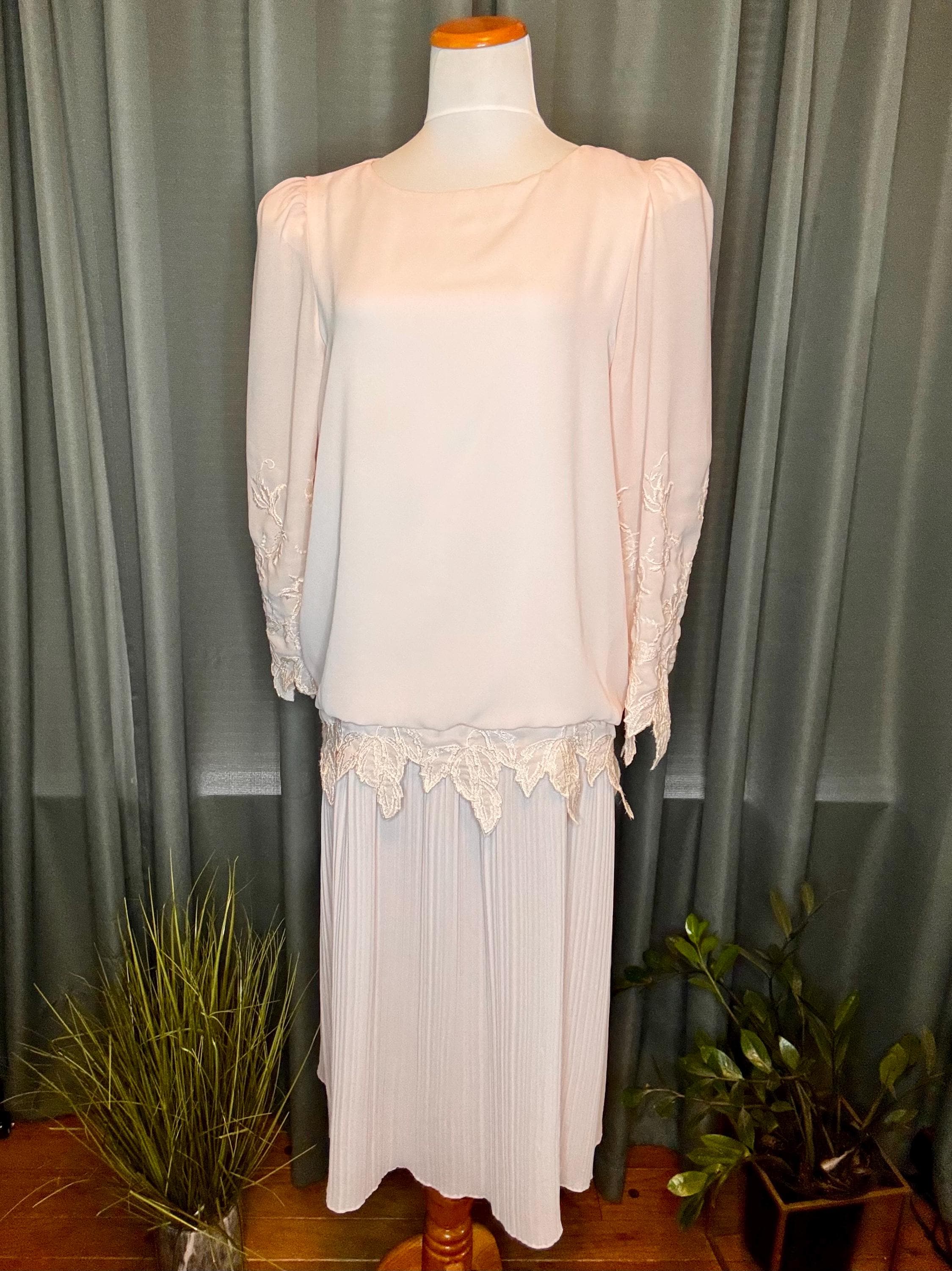 Drop Waist Champagne Dress - Etsy