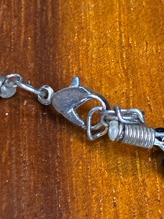 Black beaded Boho shell statement necklace. - image 3