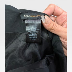 BCBG Max Azria Black A-Line Skirt Contrast Stitch Career Midi Size 2 image 5