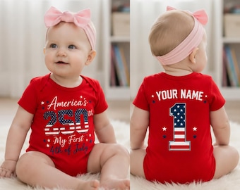 Body per neonati "Il mio primo 4 luglio", Completo per neonati per il 250° compleanno dell'America, Maglia patriottica per neonati, Abbigliamento per neonati per il 4 luglio, USA 250 anni