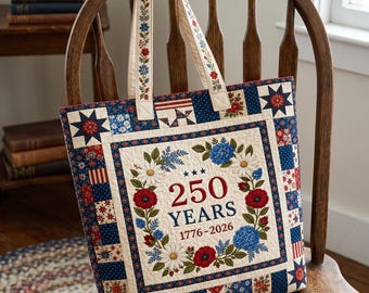 Borsa tote trapuntata con fiocco patriottico, borsetta con bandiera americana, borsa a tracolla per il 4 luglio