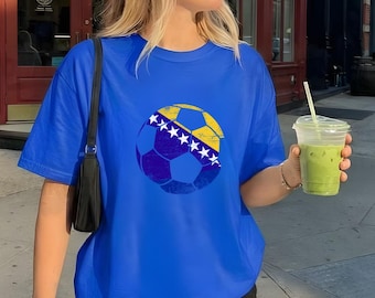 Bonisa Shirt, Bosna i Hercegovina Y2K Crop Top, Vintage Flagge Shirt, Sarajevo Ästhetik T-Shirt, Balkan Pride T-Shirt für Frauen