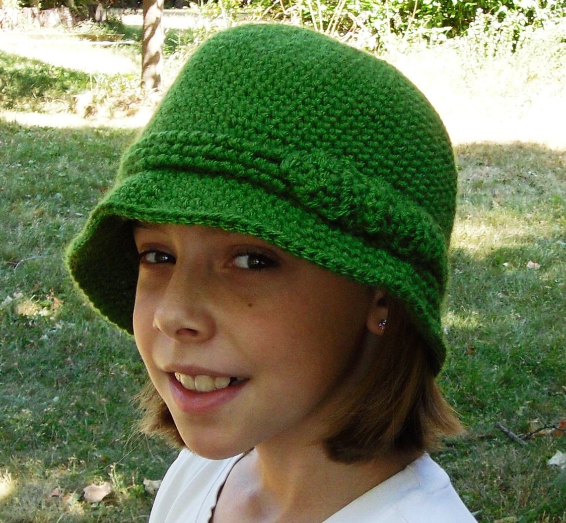 BLOOM LINE Crochet Sun Hat In Kelly Green