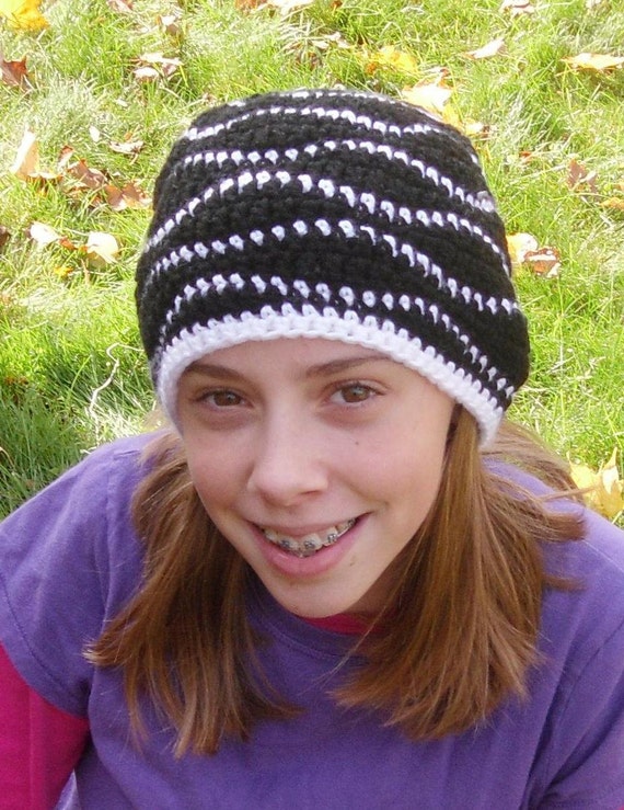 Wavy Beanie Striped Hat Brain Waves 