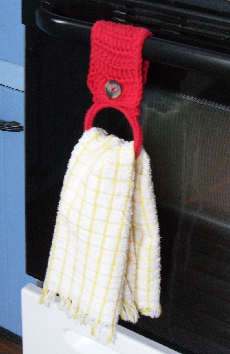 Crochet Kitchen Towel Holder image 3