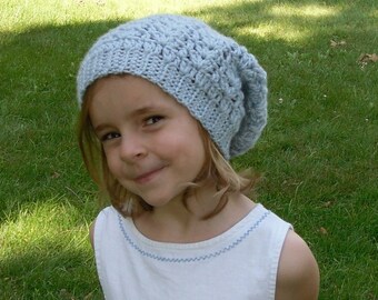 Crochet  Slouch Hat Beanie Open Weave-- Child Teen Adult Size