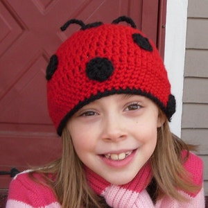 Crochet Ladybug Hat BeanieAny Size image 1