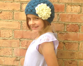 Crochet woven hat beanie cloche