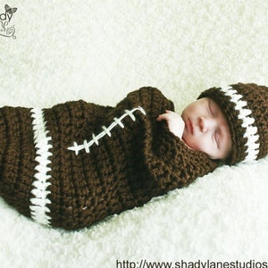 Crochet Football Hat and Cocoon--Newborn Photo Prop