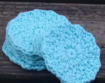 Scallop crochet cotton bath round scrubbies washcloths