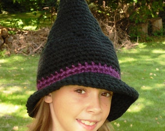 Crochet Witch or Wizard Hat-- Any Size