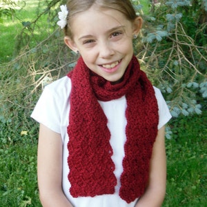 Red Crochet Scarf image 2