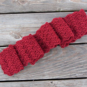 Red Crochet Scarf image 5