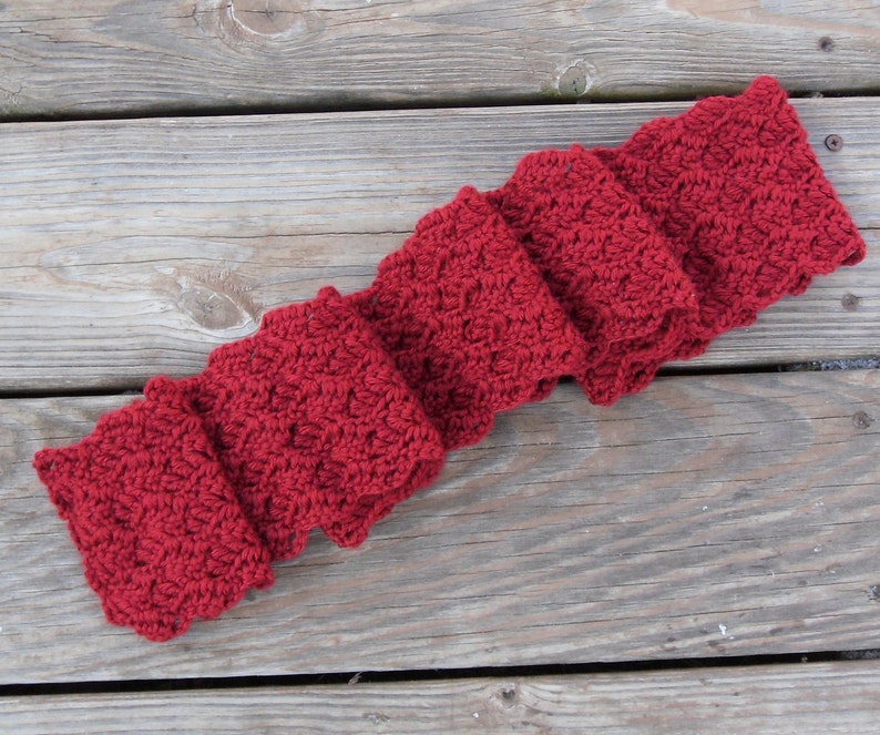 Red Crochet Scarf image 5