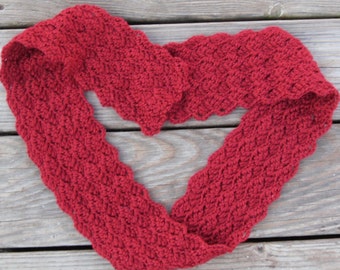 Red Crochet Scarf