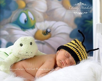 Bumble Bee Beanie Hat--Any Size