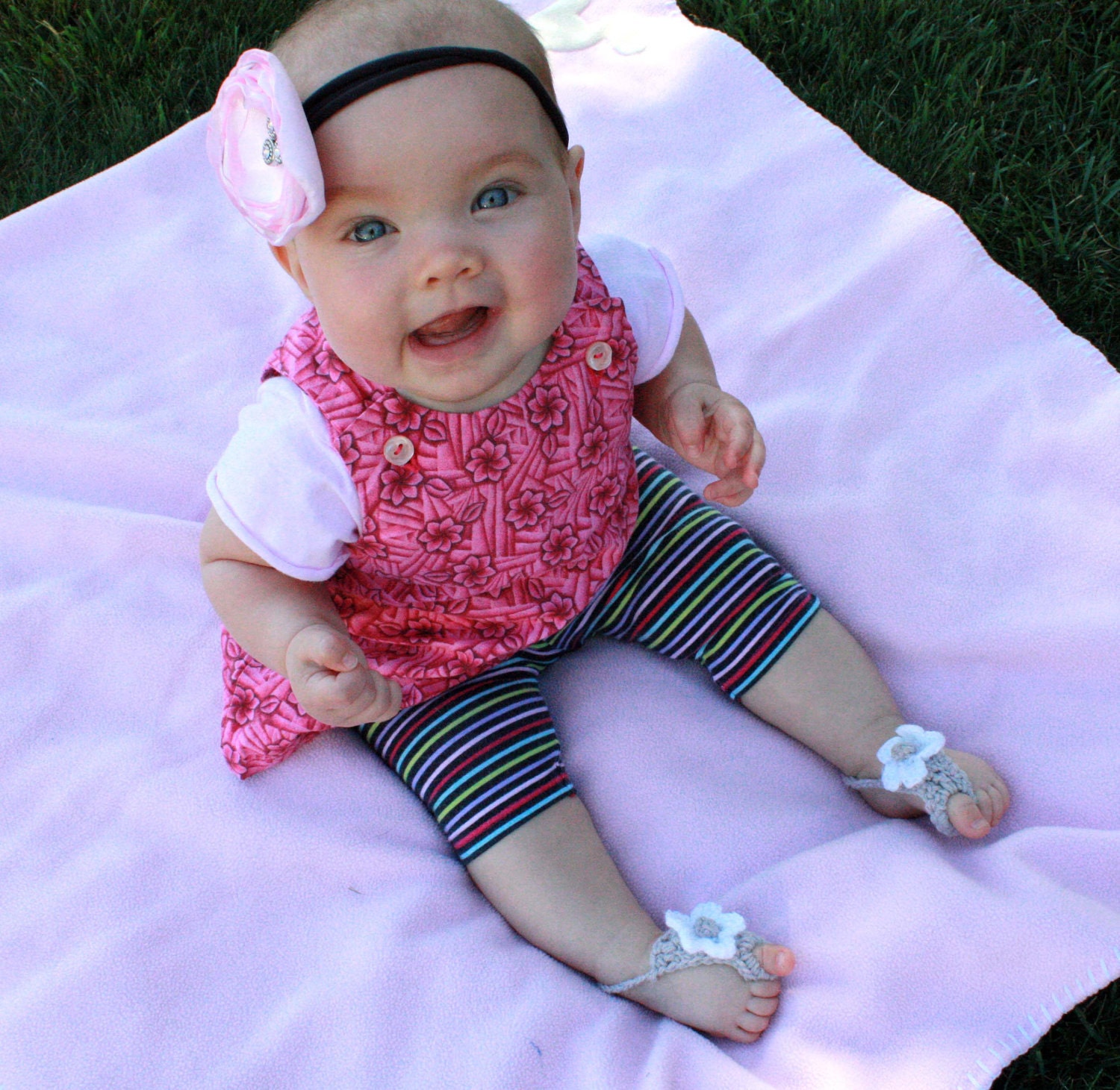 Barefoot Baby Sandalscrochet Silver and White Etsy