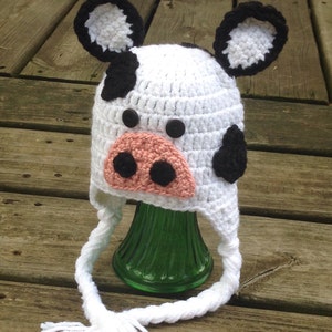 Crochet Cow Earflap Hat image 2