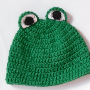 Green Frog Beanie Hat Crochet image 5