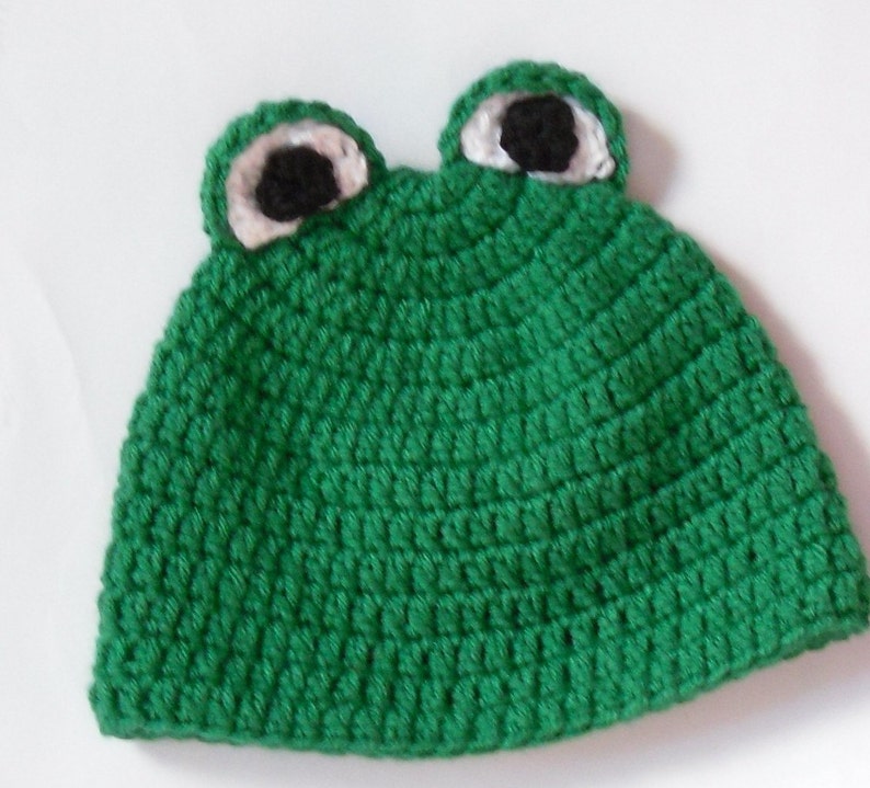 Green Frog Beanie Hat Crochet image 5