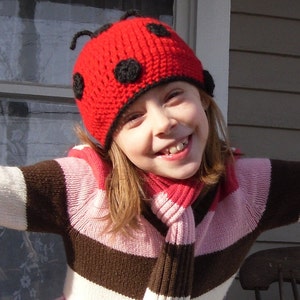 Crochet Ladybug Hat BeanieAny Size image 2