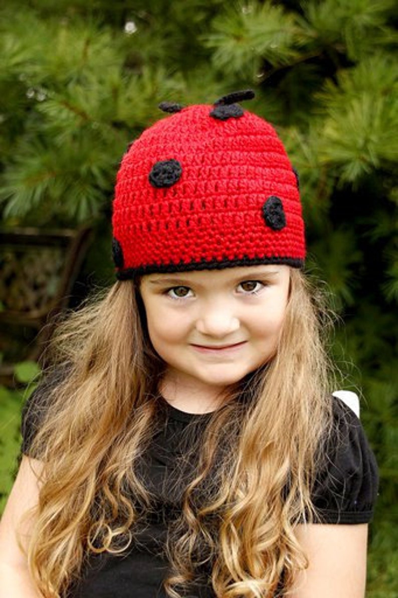 Crochet Ladybug Hat BeanieAny Size image 4