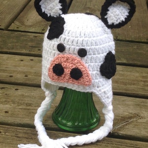 Crochet Cow Earflap Hat image 4