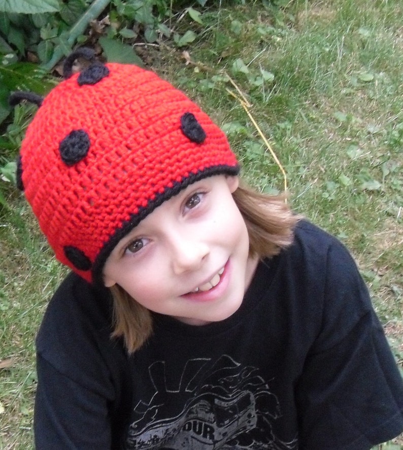 Crochet Ladybug Hat BeanieAny Size image 3