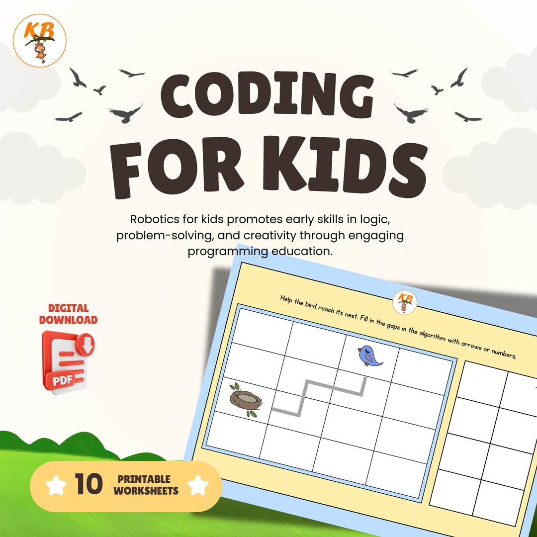 Coding for Kids Bird Worksheet: STEM Activity (digital Download) - Etsy