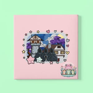 Pastel Fantasy Pixel Art Print - schattige Grim Reaper kunst aan de muur - Pixel Pals-collectie - Spooky kawaii Cottagecore Decor - digitale download
