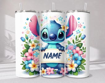 Anpassad namnbroderad blommig tumblersjal: Blommönster (PNG, PDF-nedladdning)