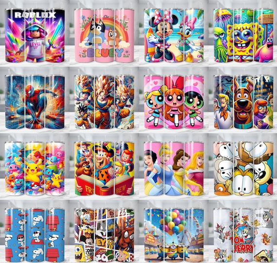 90+ 90s Tumbler Wrap Bundle, Instant Download 20oz Tumbler PNG Wraps Design, Digital 90 s Cartoon 20 oz Skinny Tumblers Designs Template