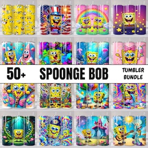30+ Sponge Bob-wikkelbundel 20 oz beker | Dynamic Hero png directe digitale download