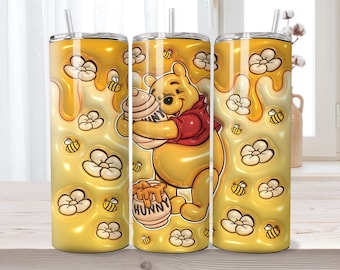 Nalle Puh 20oz Tumbler Sublimeringsdesign, Tecknad Omslag (Digital Nedladdning)