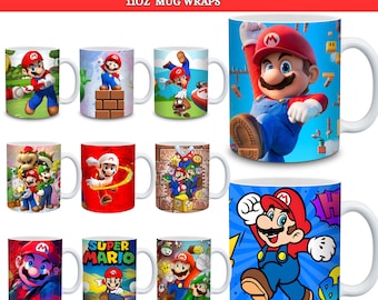 30+ Super Mario muggomslagspaket | 340 g design (digital nedladdning)