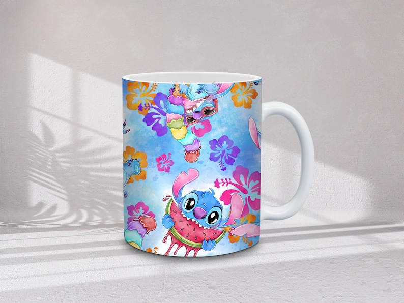 30+ Stitch muggomslagspaket | Tecknade figurer omslag | 11oz och 15oz sublimeringspaket, direktnedladdning bild 4