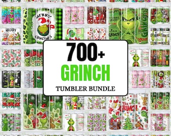 Dateien Grinch Tumbler Wrap Bundle, 20 Unzen Skinny Tumbler Wrap, 20 Unzen Tumbler Png Sublimation Design, digitale Instant Download Designs