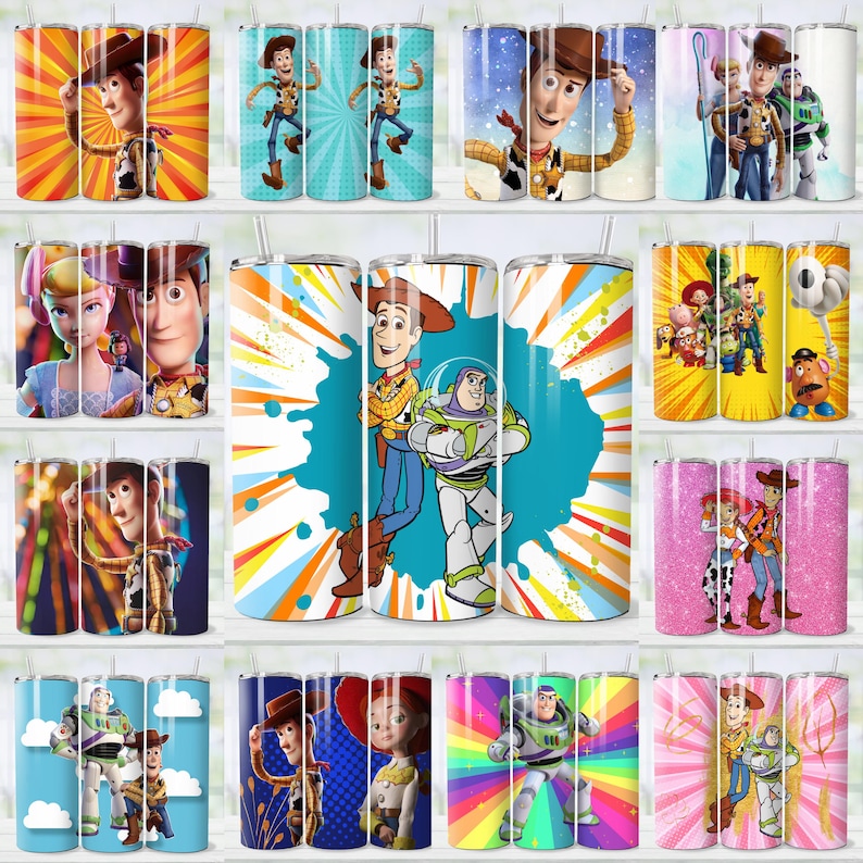 120+ Toy Story Tumbler Wrap Bundle, Instant Download 20oz Tumbler PNG Wraps Design, Digital 20 oz Skinny Tumblers Designs image 2
