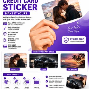 Custom Credit Card Sticker | Personalized Debit Card Skin | Custom Photo Card Cover | Waterproof Vinyl Decal | Gift for Him & Her Funny Meme