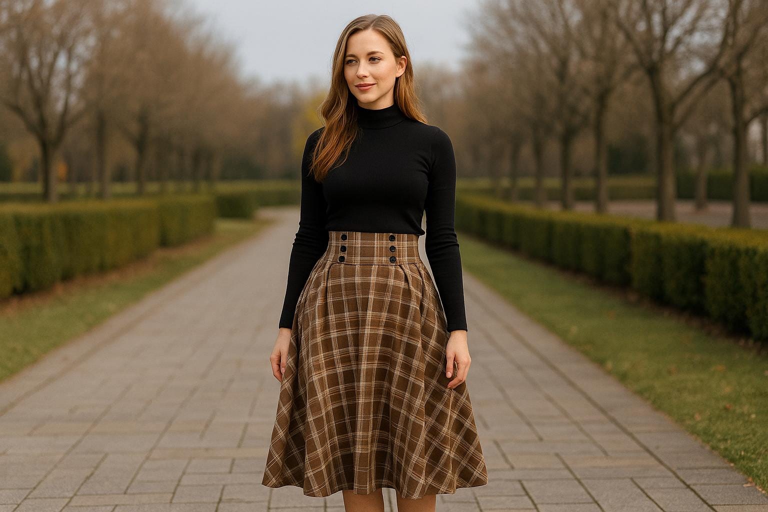 Yellow and Blue Plaid Skirt