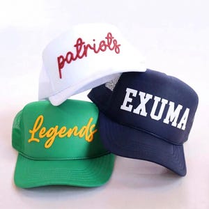 Custom PUFF Print Trucker Hat, Personalized Foam Hat, Custom Caps, 3D Puff Print, Baseball Cap, Mesh Back Trucker Hat, High Crown Hat