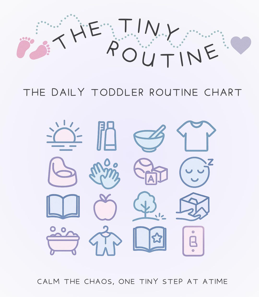 Toddler Routine Chart Printable – Daily Visual Schedule for Kids ...