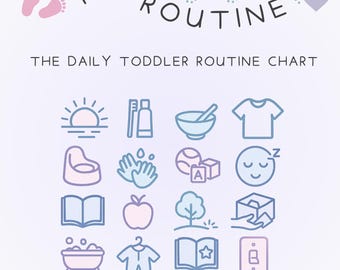 Toddler Routine Chart Printable – Daily Visual Schedule for Kids | Morning to Bedtime Routine | Preschool & Autism-Friendly PDF