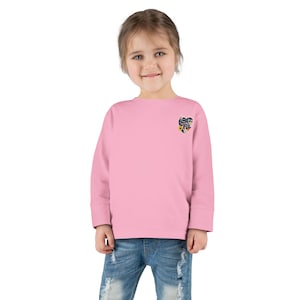 Girl Toddler Long Sleeve Tee - Beautiful Floral Heart Design, Cute Kids Shirt, Toddler Fashion, Gift for Girls, Spring Wear