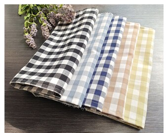Washable Cloth Napkins,Reusable Cotton Tea Towel,Gingham Vichy Check,Wedding Napkins,Birthday Shower Moving Gift For Him,Custom Placemats