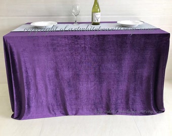 Nappe à Café en Velours Violet Rectangle Carré Rond Ovale Noël, Fête, Mariage à la Plage, Douche, Cadeau --- 13 Couleurs, Rideaux Personnalisés, CADEAU GRATUIT