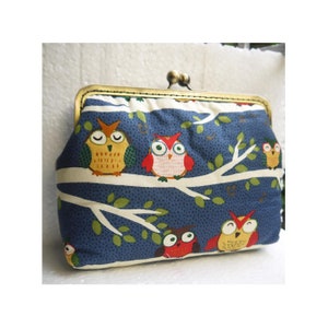 Bolsa Kisslock Família Coruja, Bolsa de Pulso com Moldura de Latão, Presente para Madrinhas, Bolsa de Mulher, Para Ela Presente-Bolsa de Maquiagem, Bolsa de Cosméticos, Capa para Óculos de Sol para Celular