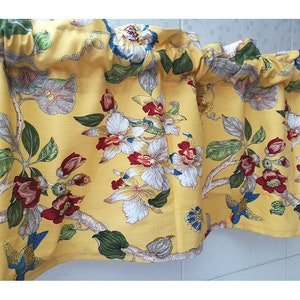 Hummingbird Tree Flower Cafe Curtain Window Valance/Kitchen Window Treatment/Kids Nursery,Children Playroom Curtains/Bathroom Shower Curtain