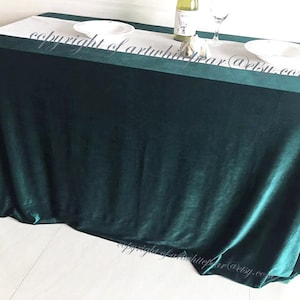 Velvet Tablecloth Emerald Hunter Green Rectangle Square Round Oval Coffee Table,party,beach ...
